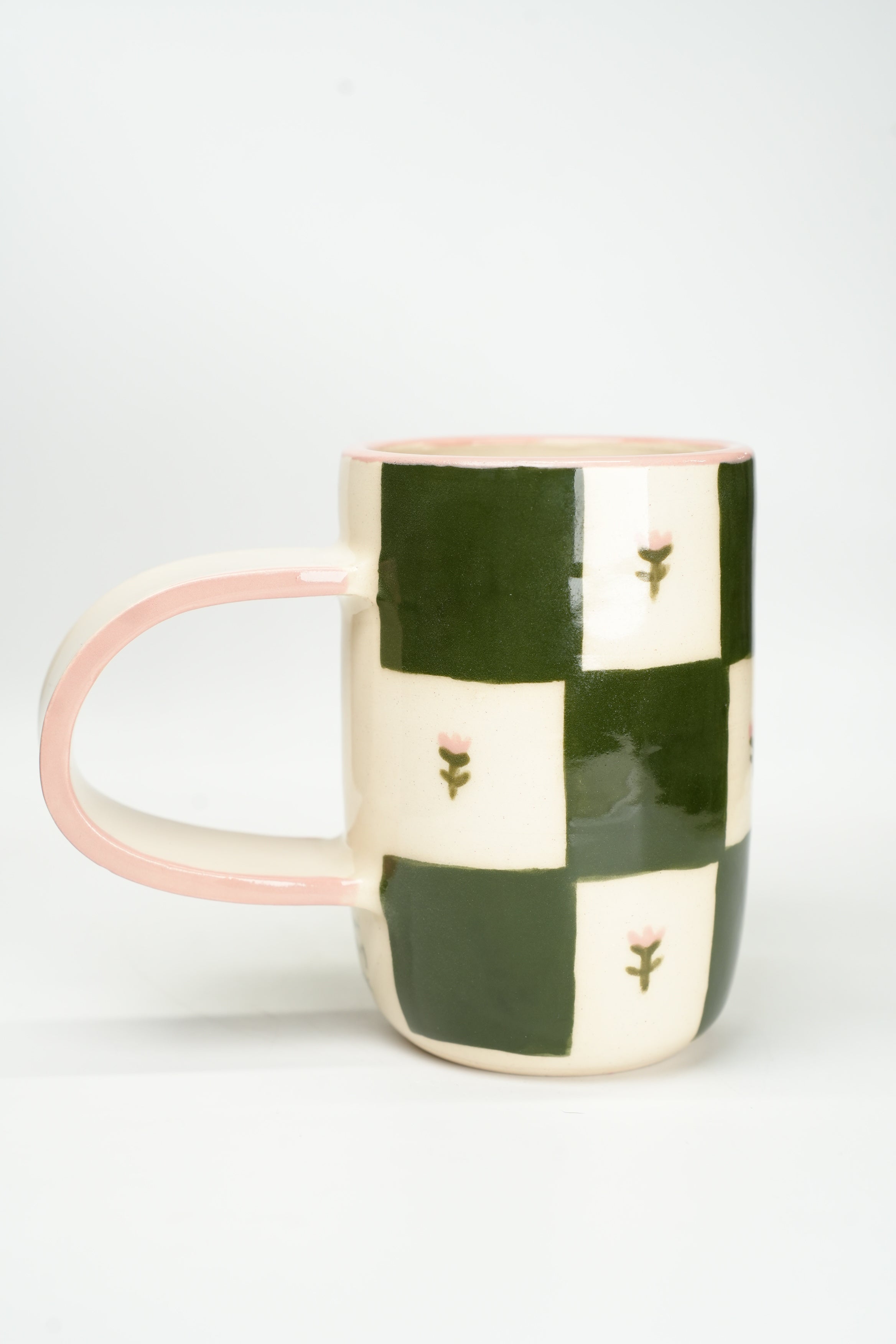 Green Checkers Slab Mug – Toni Darling Frank