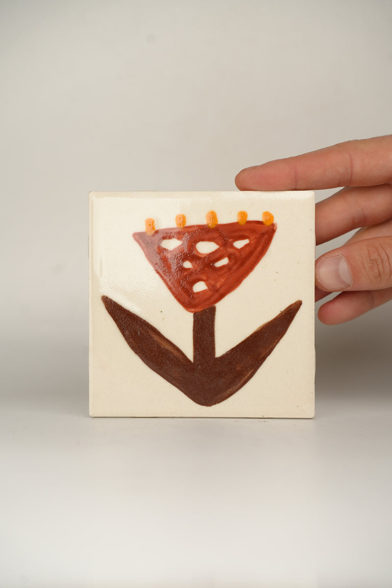 Red Mushroom Flowers Tile – Toni Darling Frank