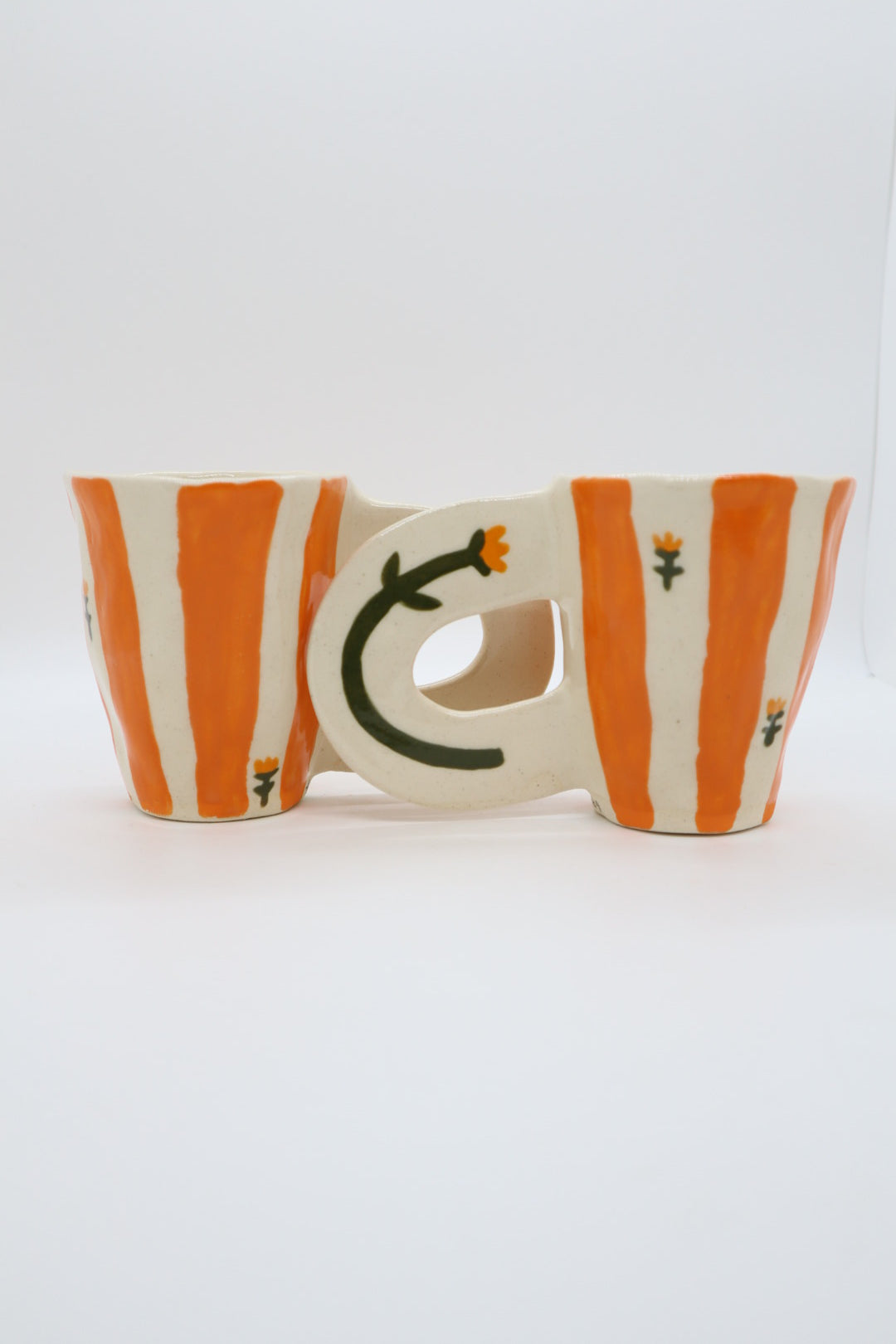 Flat Orange Stripes Mini Mug