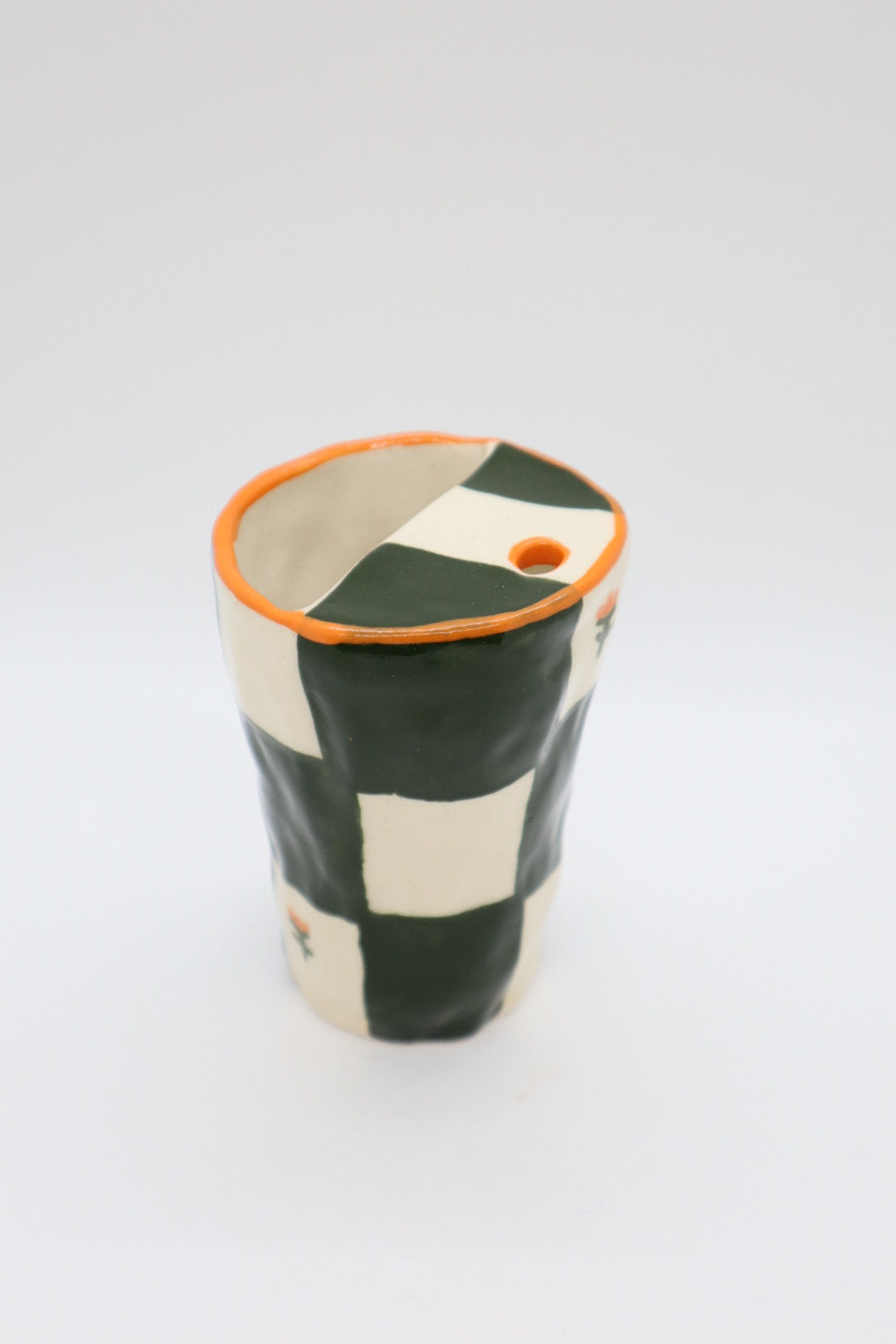 Green Checkered Travel Mug