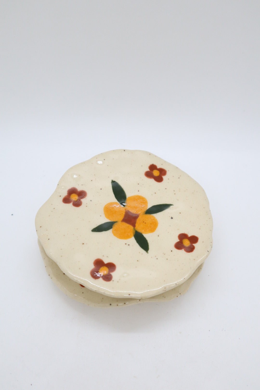 Decorated Yellow Flower Mini Plate