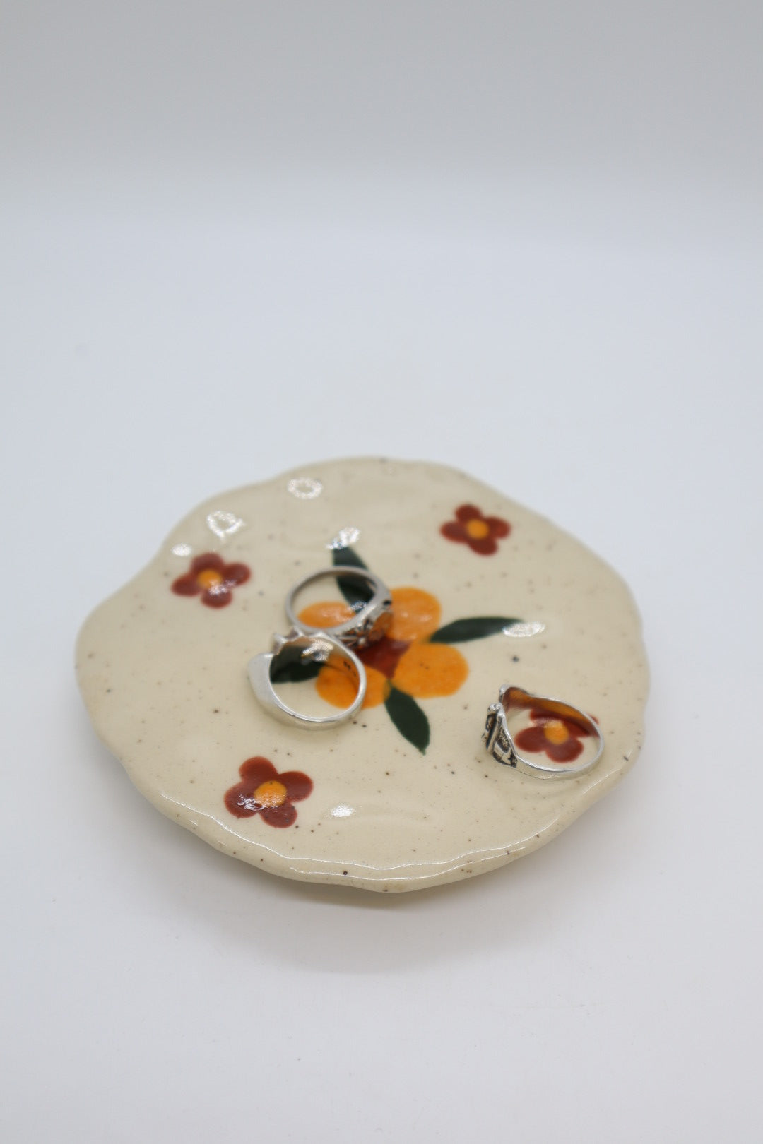 Decorated Yellow Flower Mini Plate