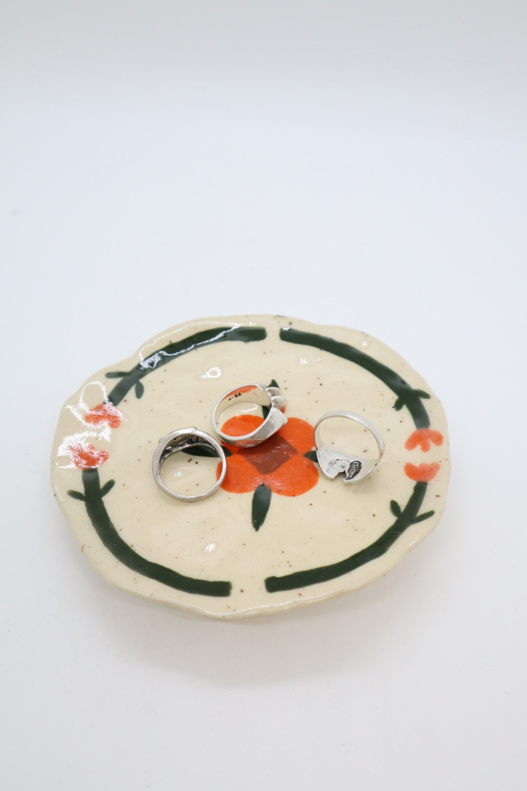 Decorated Orange Flower Mini Plate