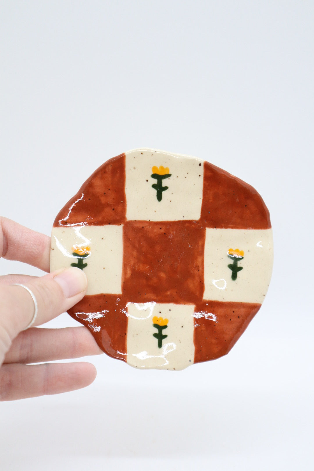 Red Checkered Mini Plate