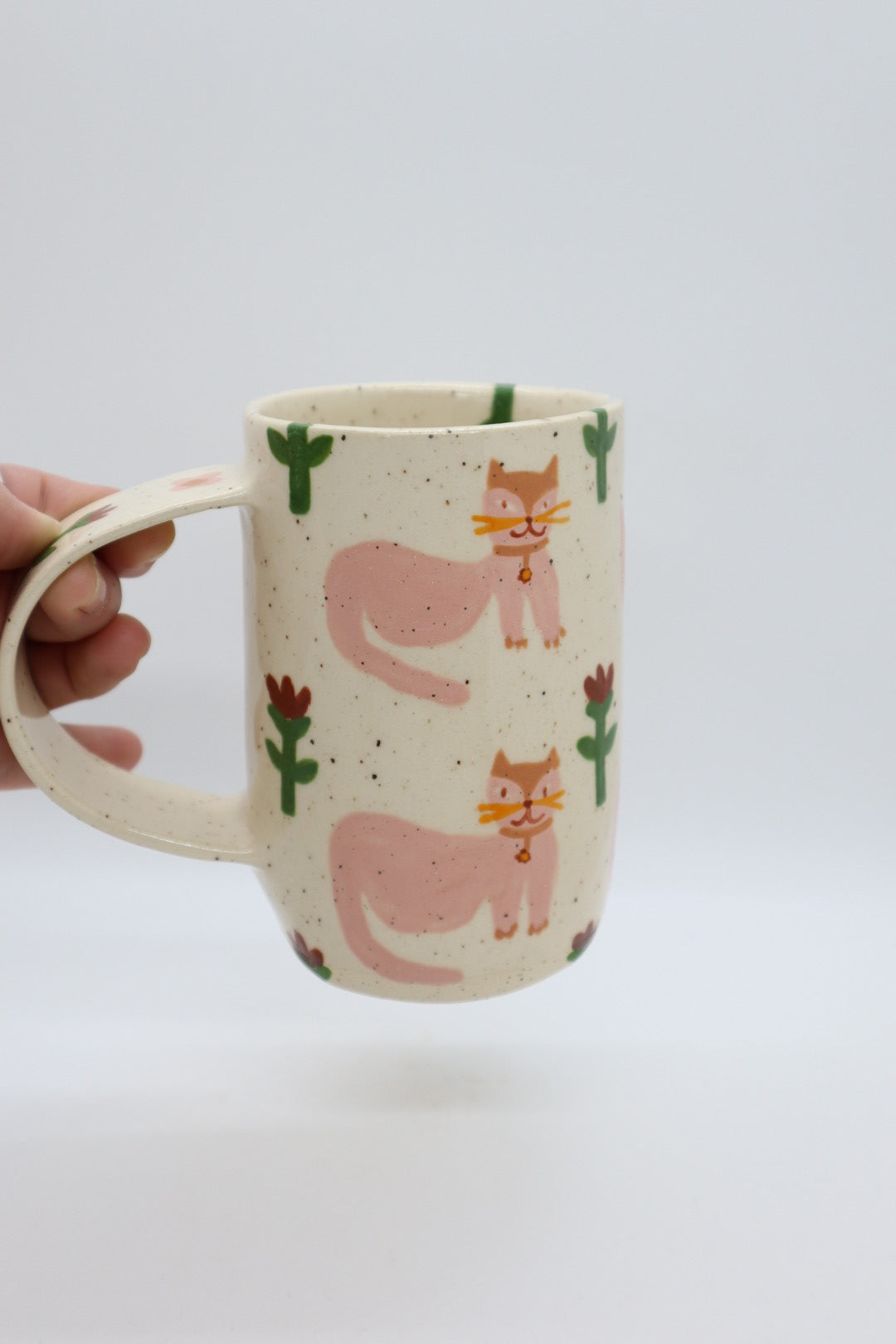 Pink Cats Slab Mug