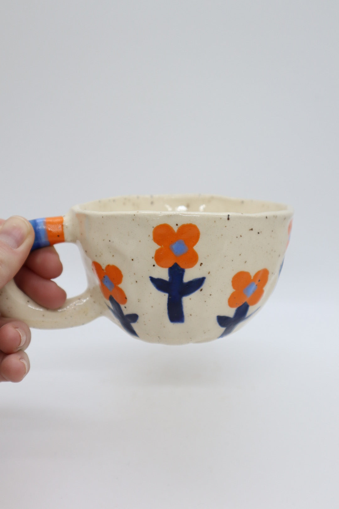 Blue Flowers Cappuccino Mug