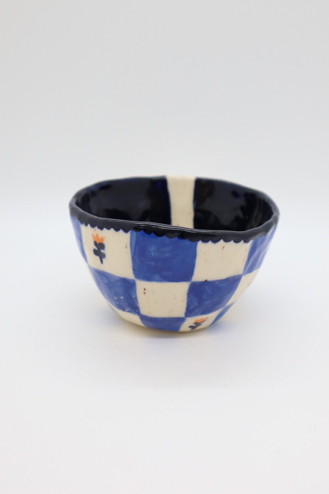 Blue Checkered Cappuccino Mug